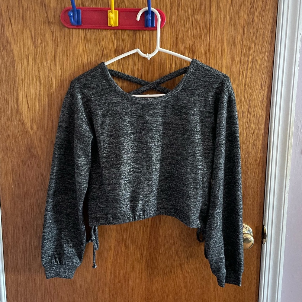 Crave Fame dark grey cropped top